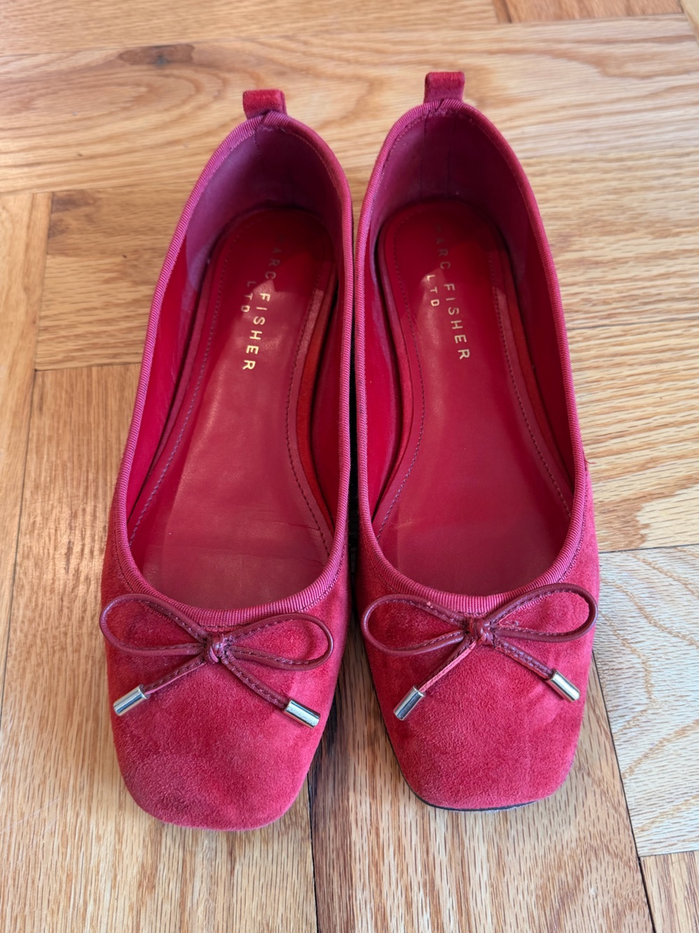 Marc Fisher Berry Suede Bow Ballet Flats